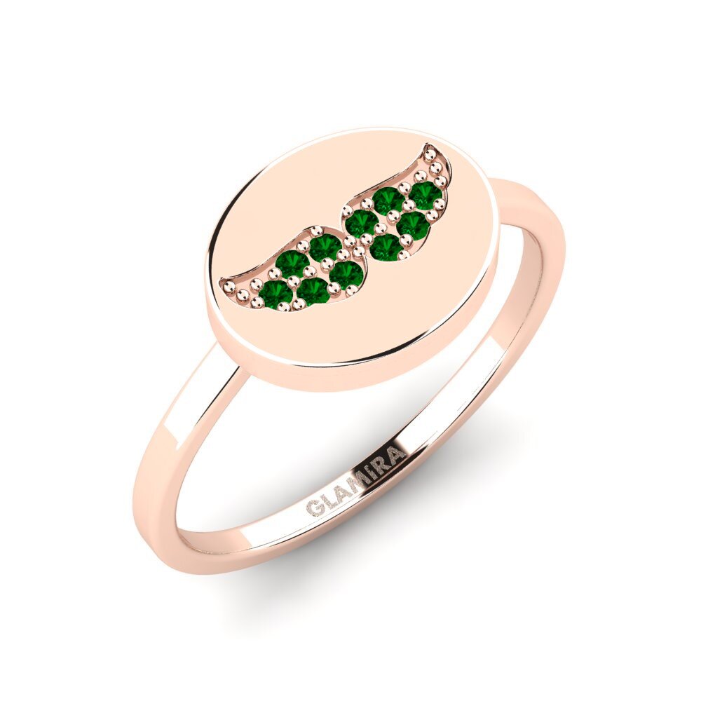 14ct Rose Gold Green Zirconia Ring Tsutroy Mother