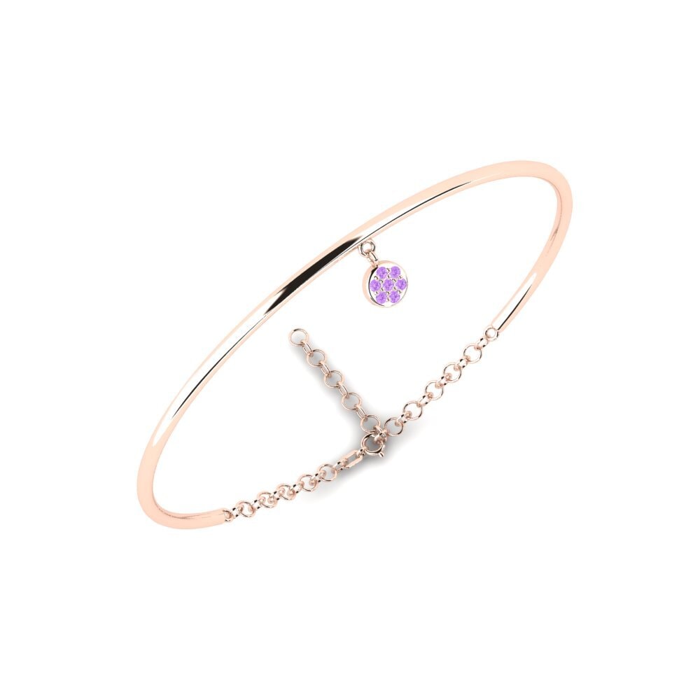 14ct Rose Gold Amethyst Bangle Visuayasa Daughter