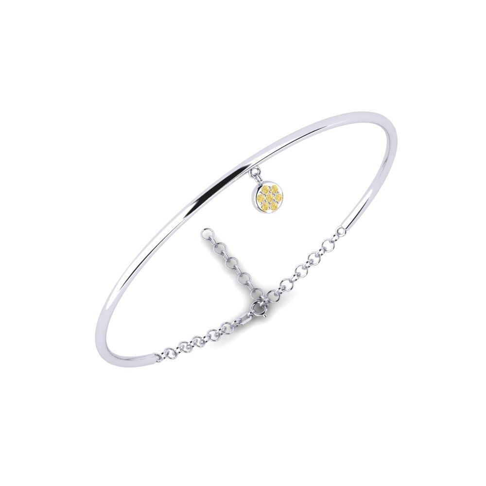 18K White Gold Yellow Diamond Bangle Visuayasa Daughter