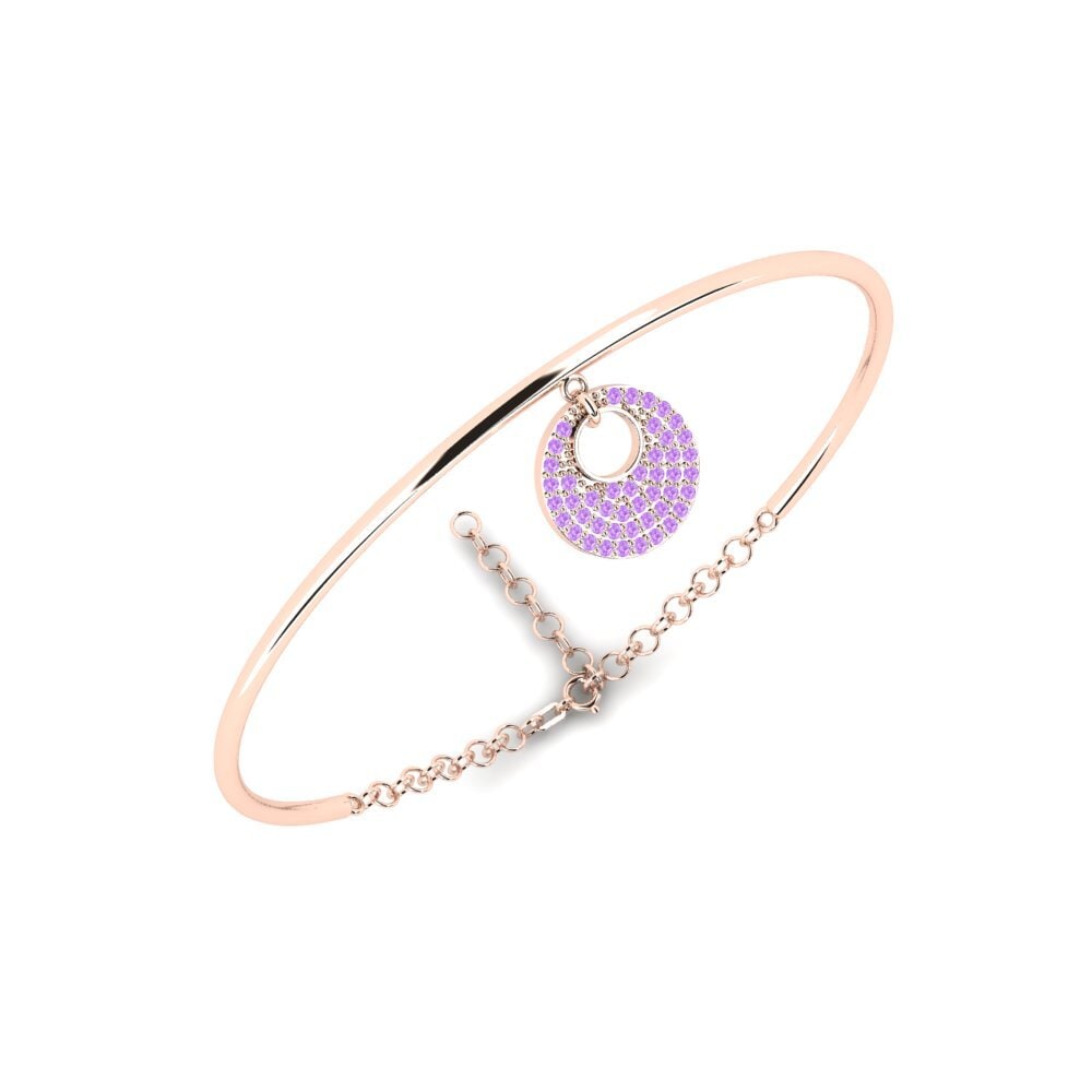 14ct Rose Gold Amethyst Women's Bangle Visuayasa Mother