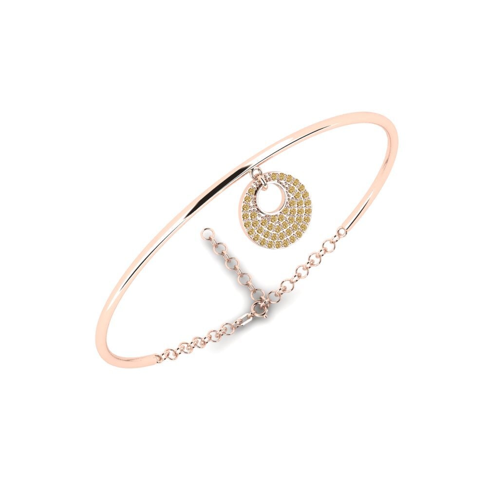 14ct Rose Gold Brown Diamond Women's Bangle Visuayasa Mother