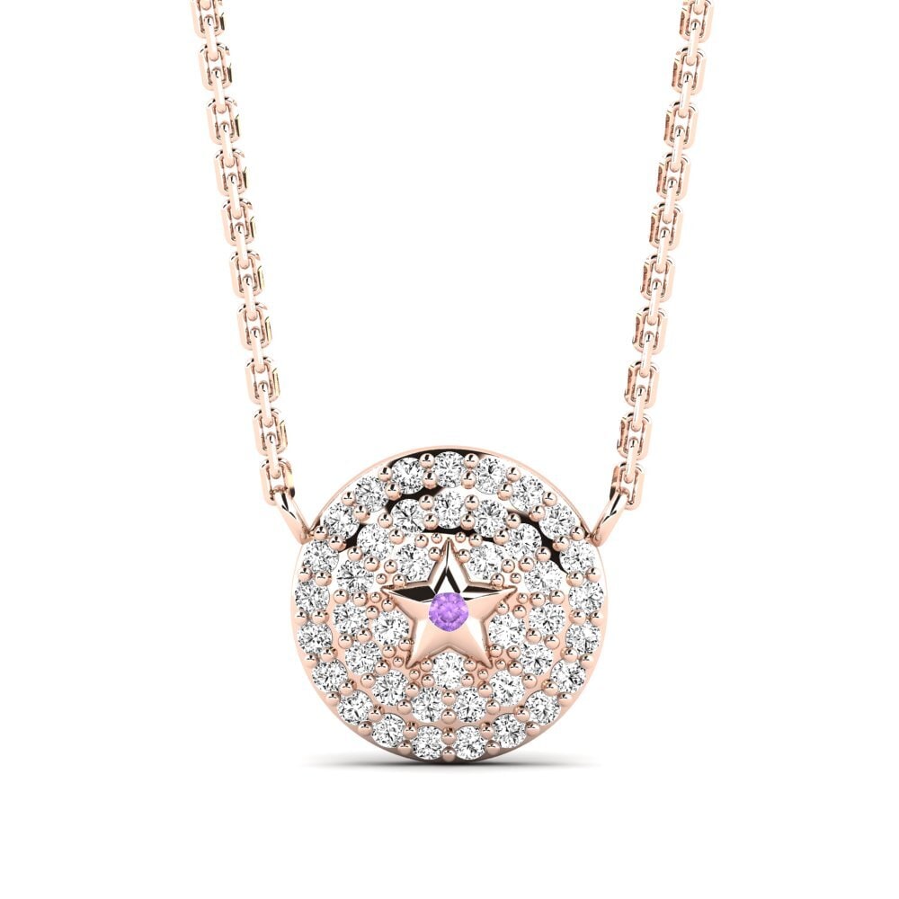 14ct Rose Gold Amethyst Necklace Zaufanie Daughter