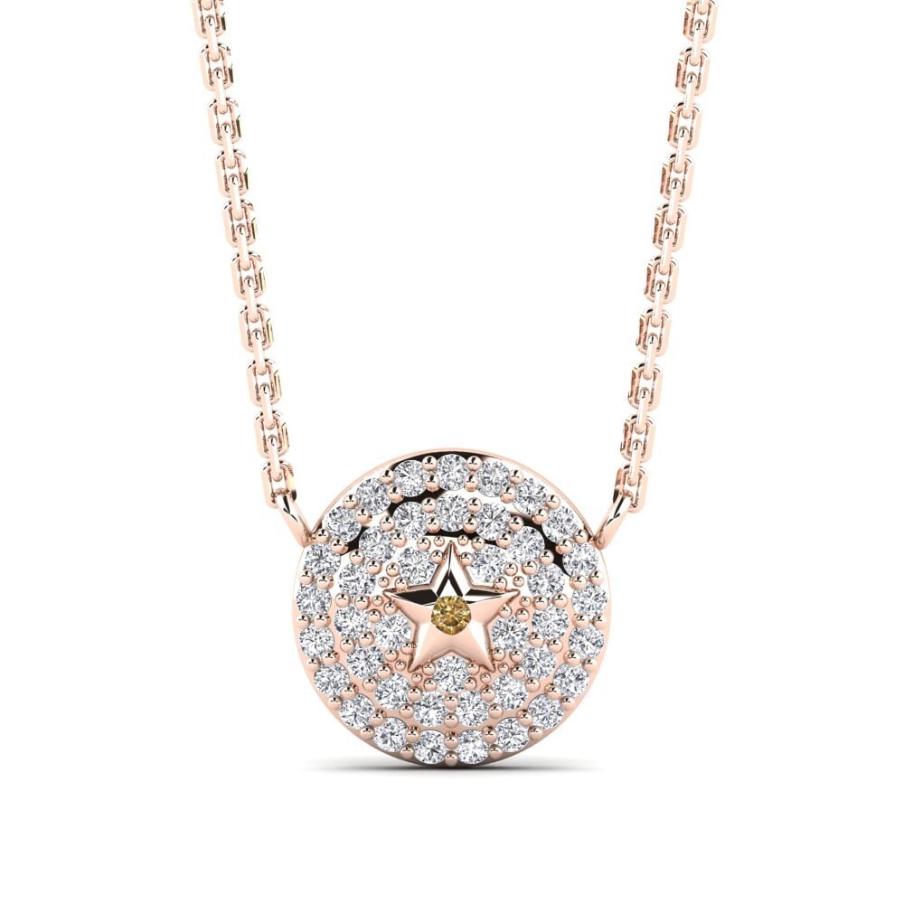 14ct Rose Gold Brown Diamond Necklace Zaufanie Daughter