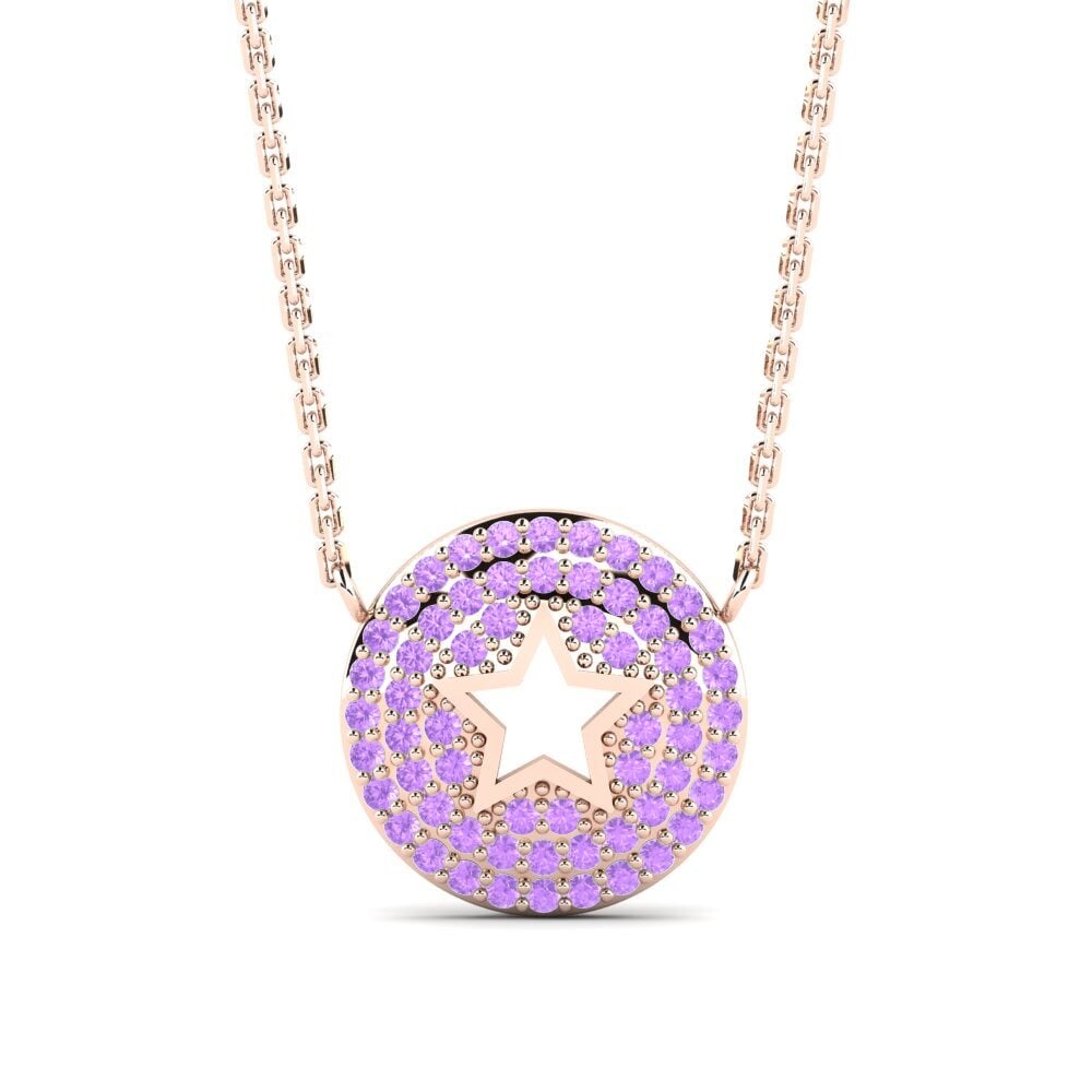 14ct Rose Gold Amethyst Women's Necklace Zaufanie Mother