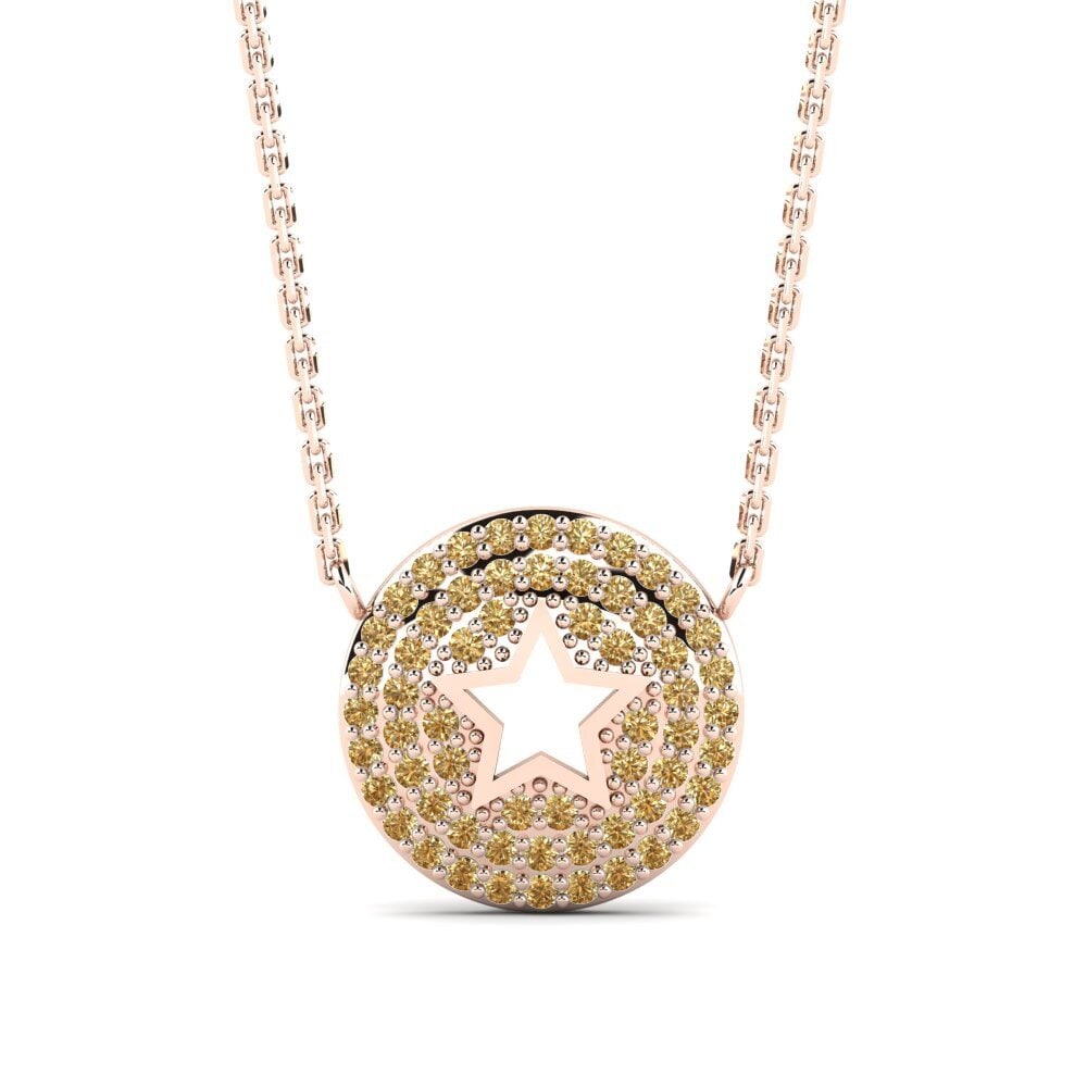 14ct Rose Gold Brown Diamond Women's Necklace Zaufanie Mother