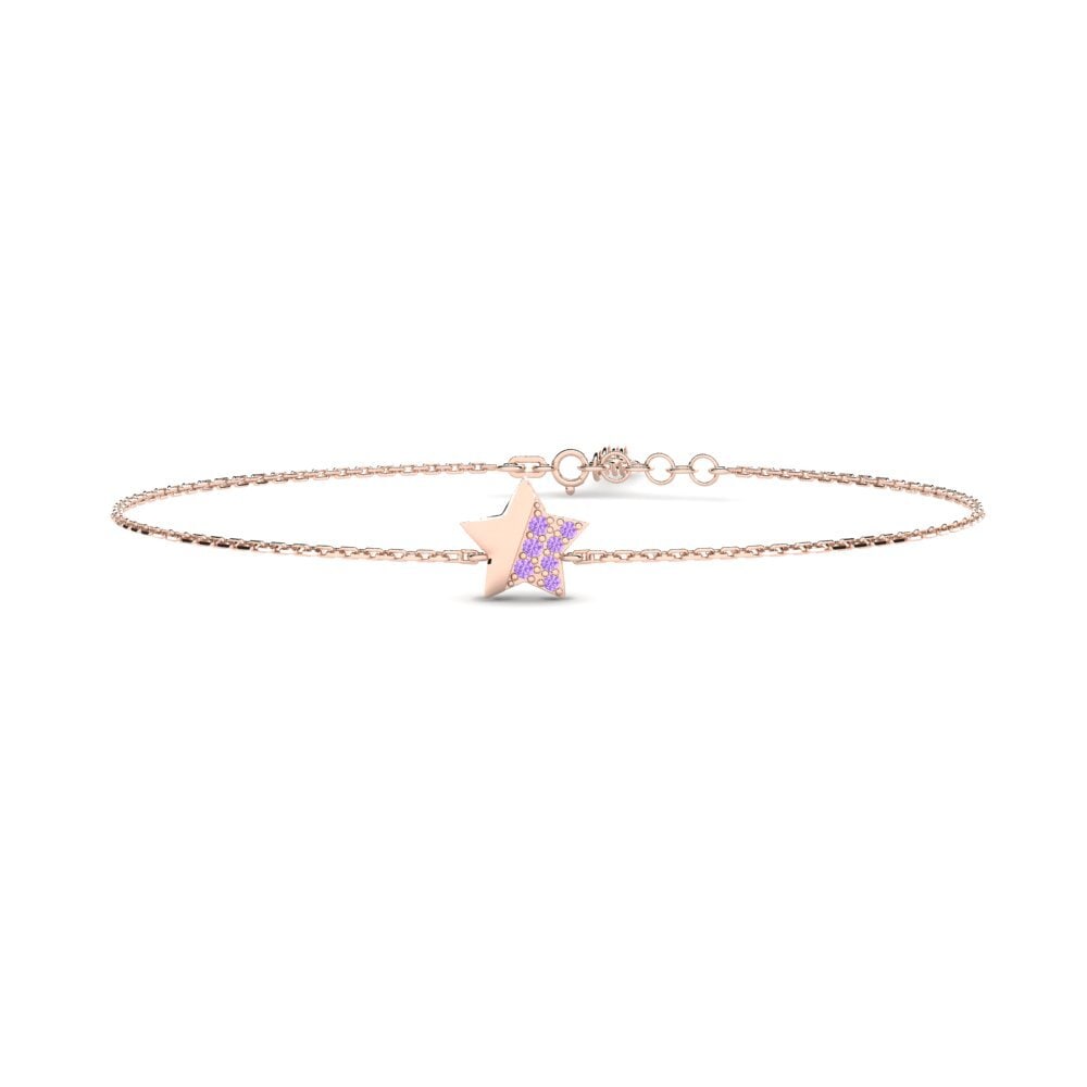 14ct Rose Gold Amethyst Women's Bracelet Adenium Mother