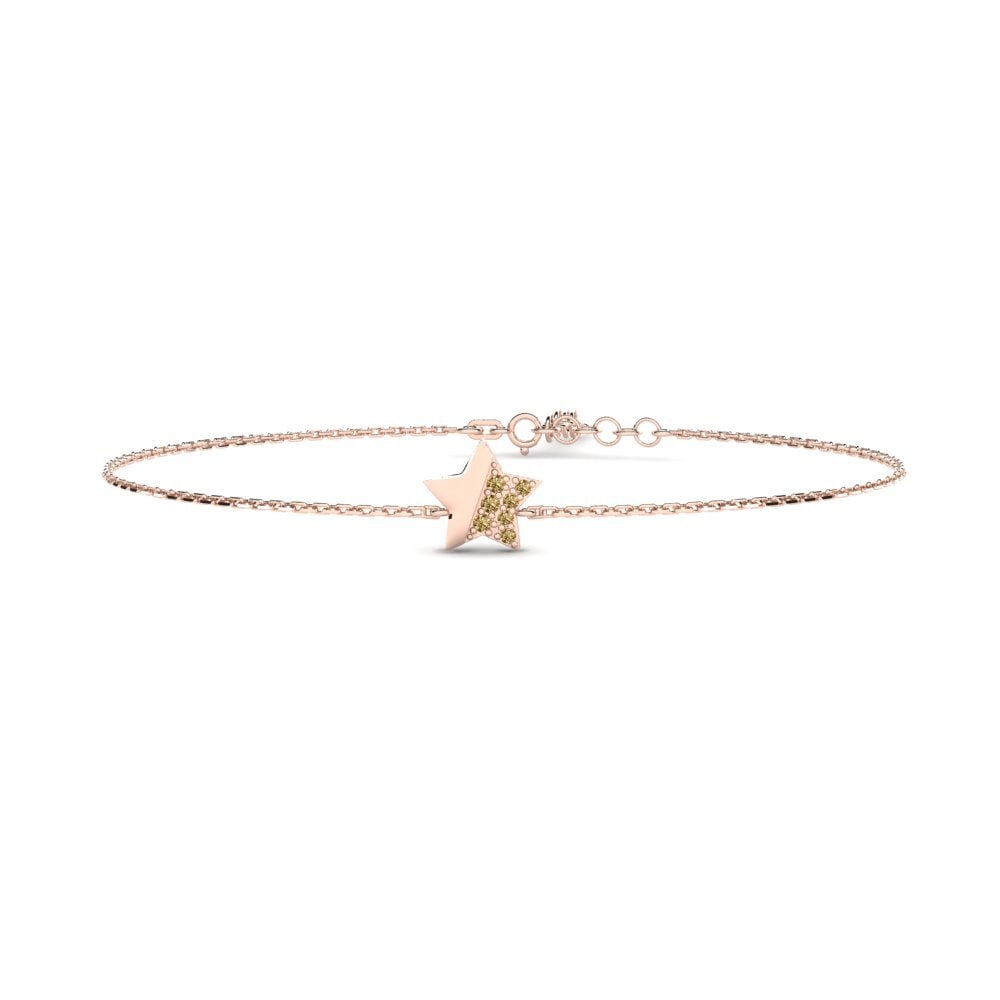 14ct Rose Gold Brown Diamond Women's Bracelet Adenium Mother