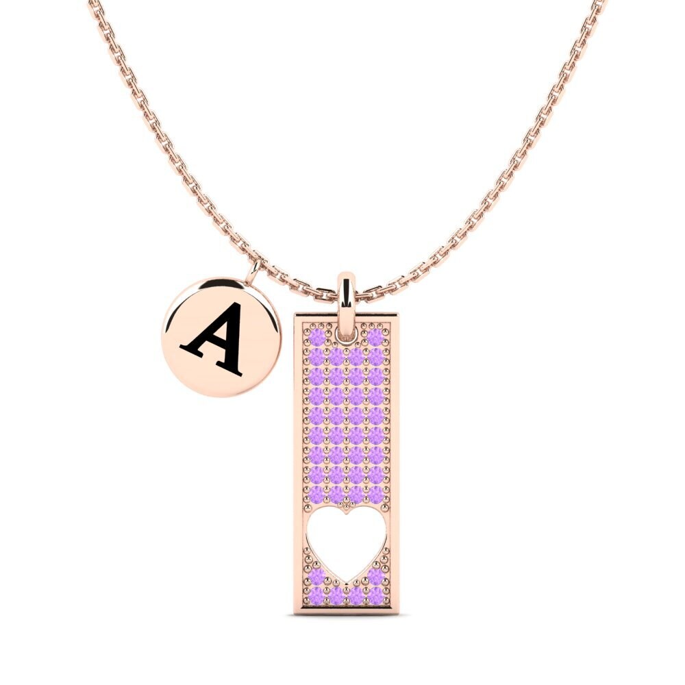 14ct Rose Gold Amethyst Women's Necklace Aerides Mother