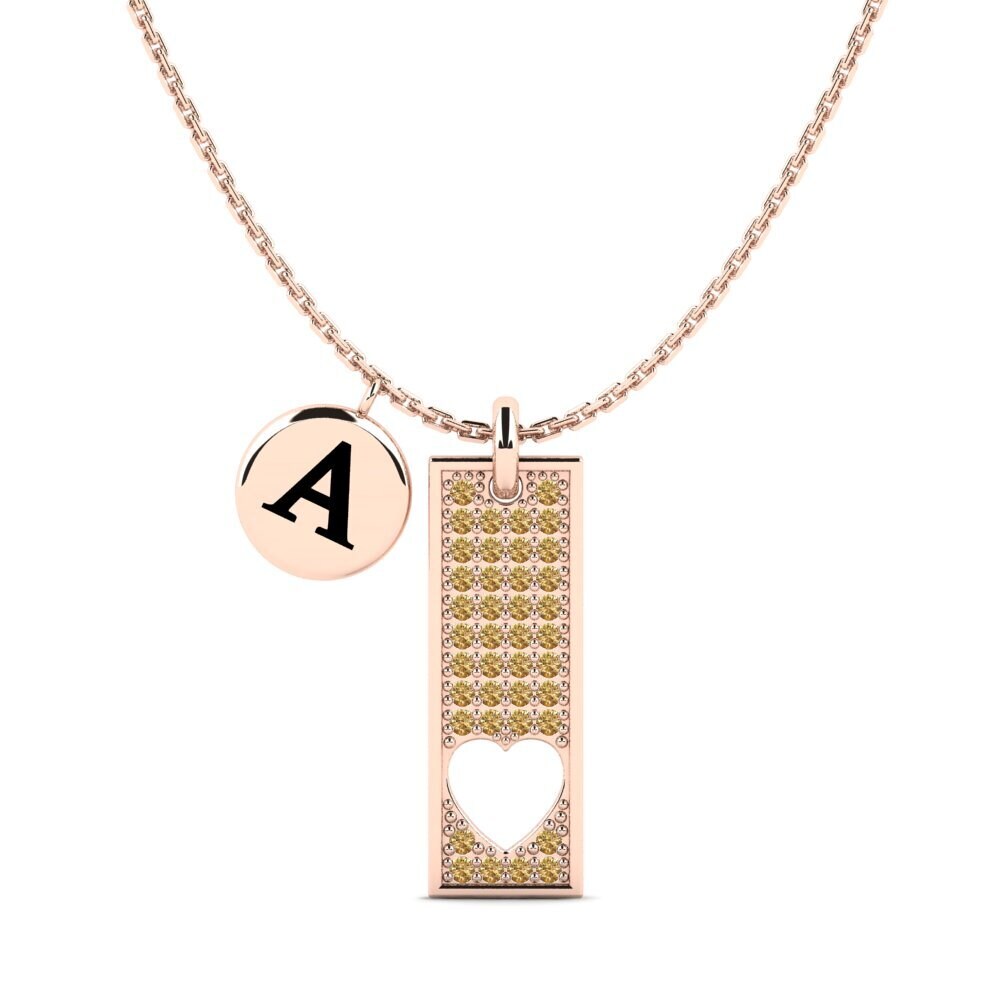 14ct Rose Gold Brown Diamond Women's Necklace Aerides Mother