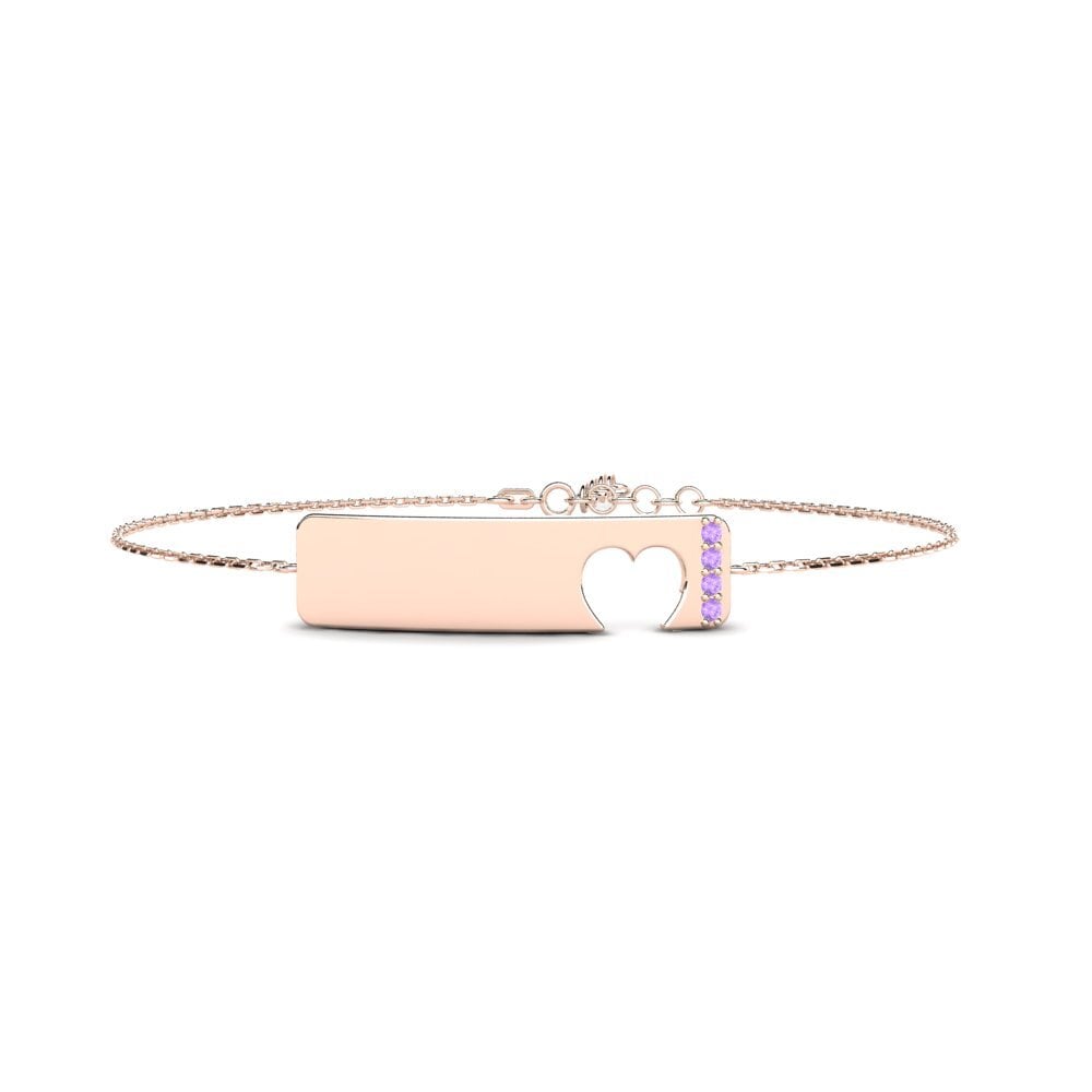 14ct Rose Gold Amethyst Women's Bracelet Ahuifuru Mother