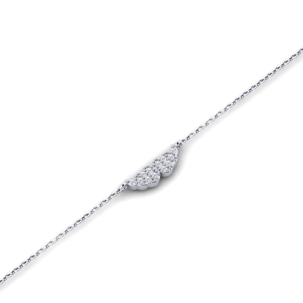 Buy 0.096 Carat Round cut 14ct White Gold Moissanite Kid's Bracelet ...