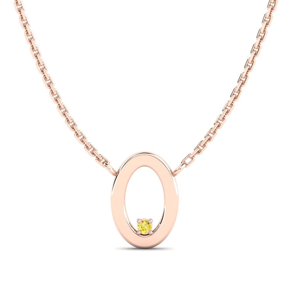 14k Oro Rosa Zafiro amarillo Collar Calathea Daughter