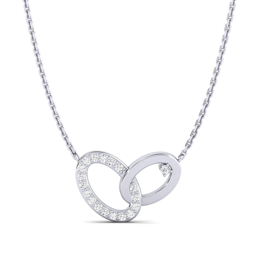 950 Platinum Zirconia Women's Necklace Calathea Mother