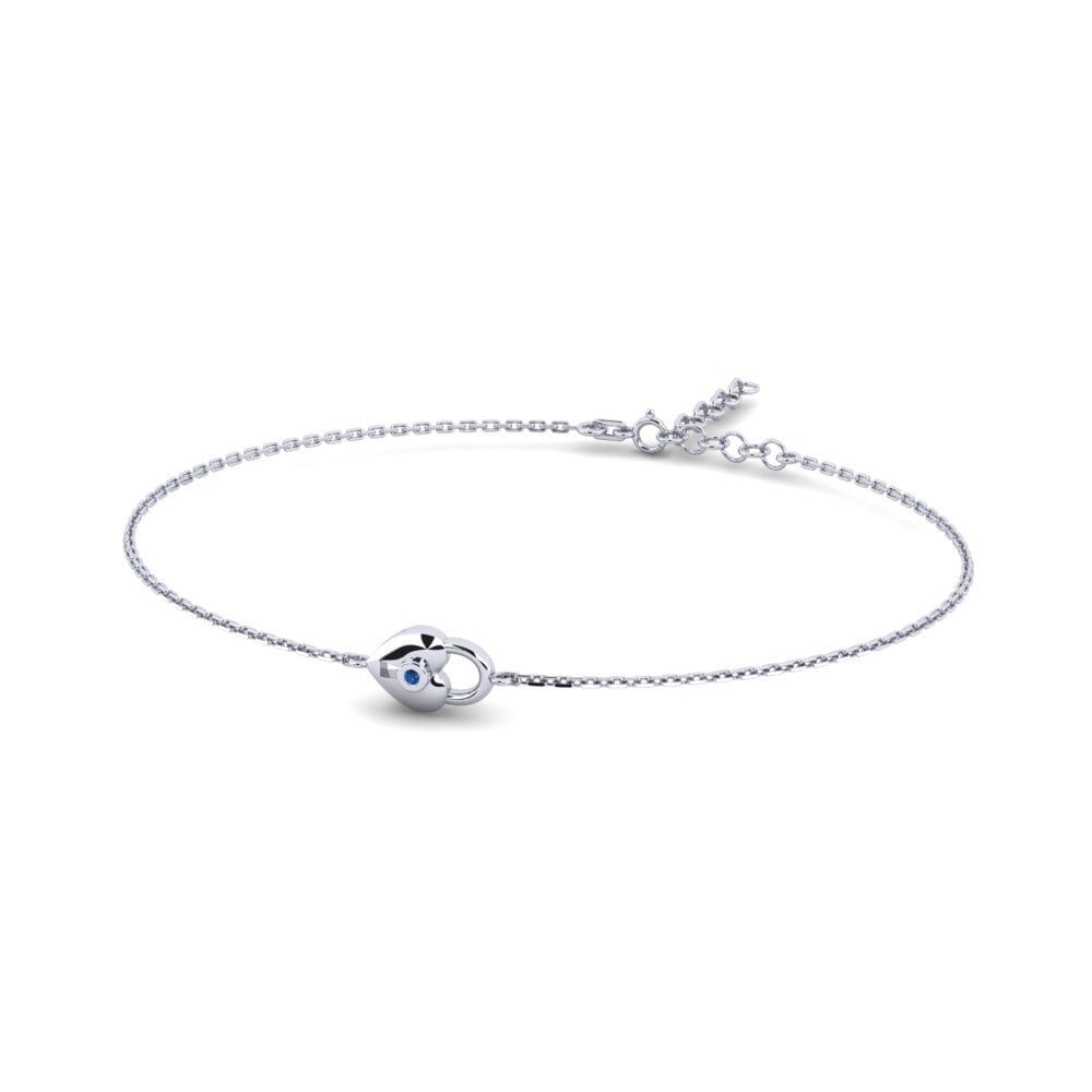 925 Prata de lei Zircônia azul escuro Pulseira Feminino Encyclia Mother