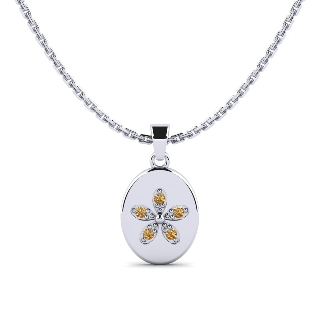 Paladio 950 Diamante Marrón Colgante Farxad Daughter