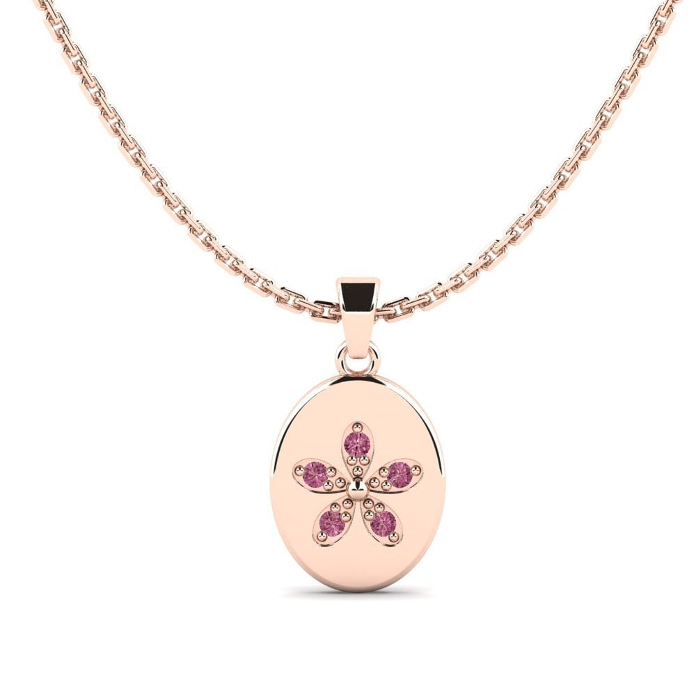 14k Oro Rosa Rodolita de Granito Colgante Farxad Daughter