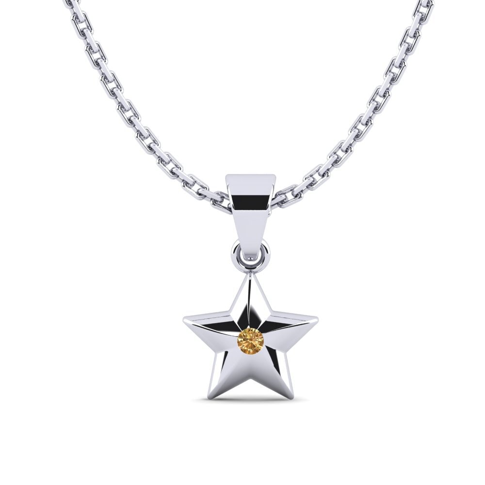 Paladio 950 Diamante Marrón Colgante Gippeum Daughter