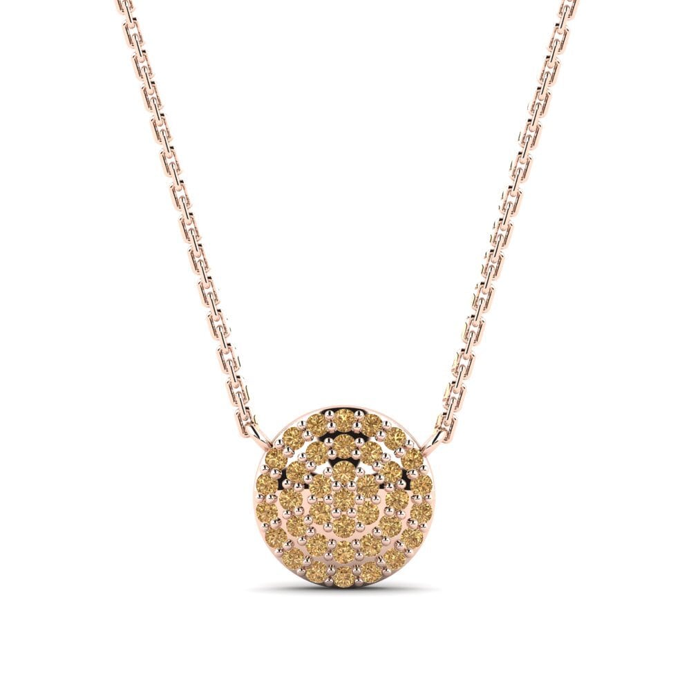 14k Oro Rosa Diamante Marrón Collar Kalsooni Daughter