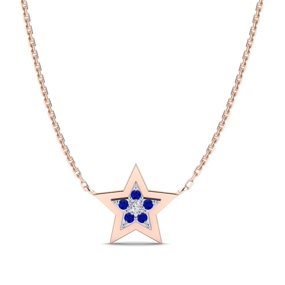 9k Oro Rosa & Blanco Zafiro Collar de Mujer Konfido Mother