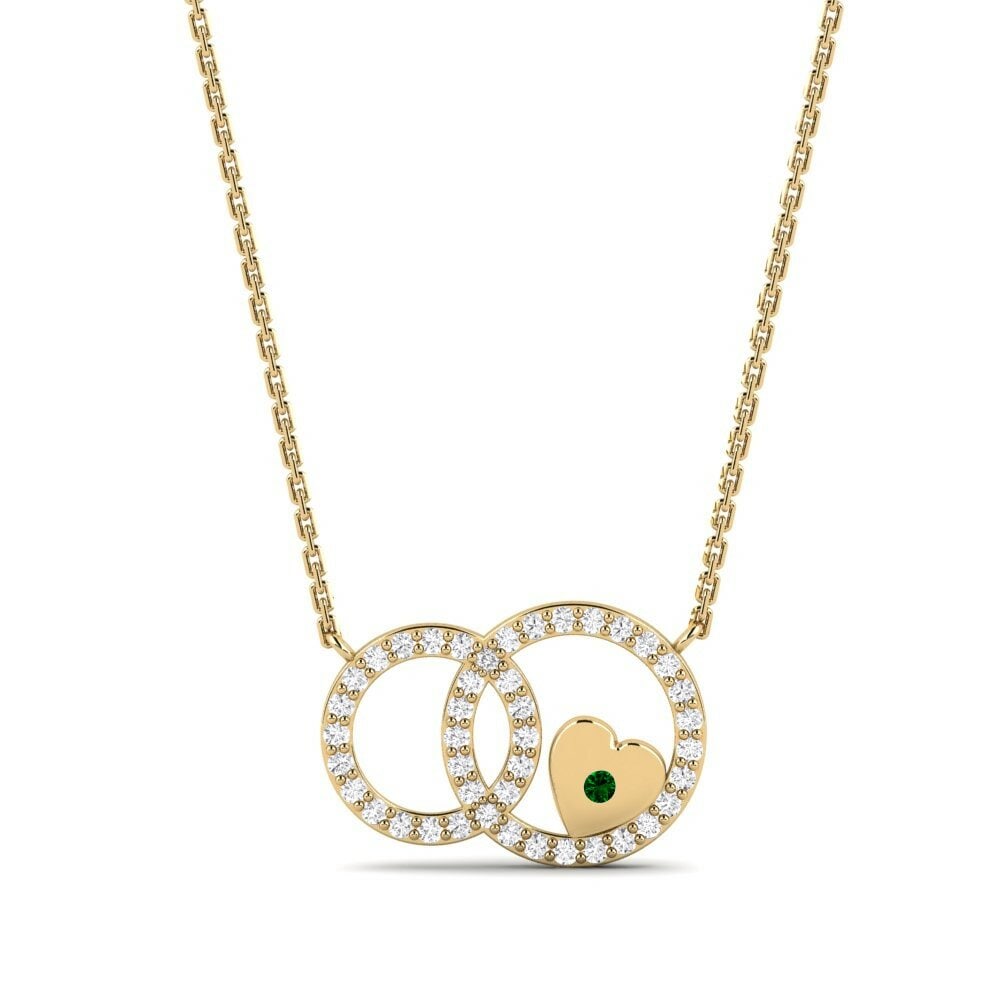 Green Zirconia Women's Necklace Nampikkai Mother