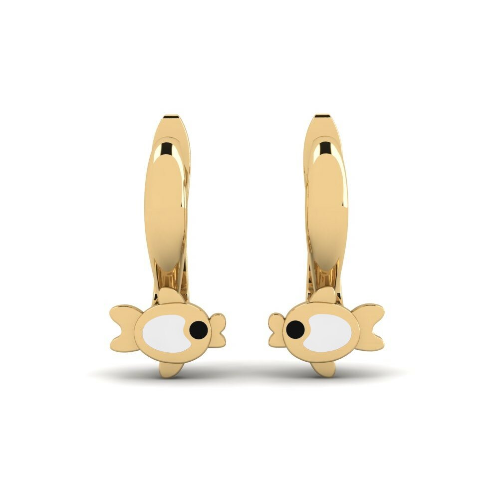 Animals 14k Yellow Gold Kid's Earring Niskesayi