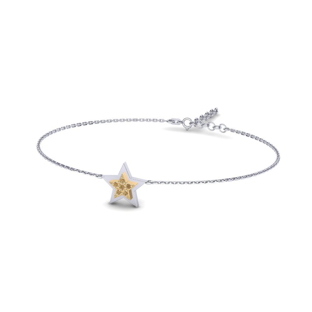 14ct White / Yellow Gold Brown Diamond Women's Bracelet Pangarap Mother