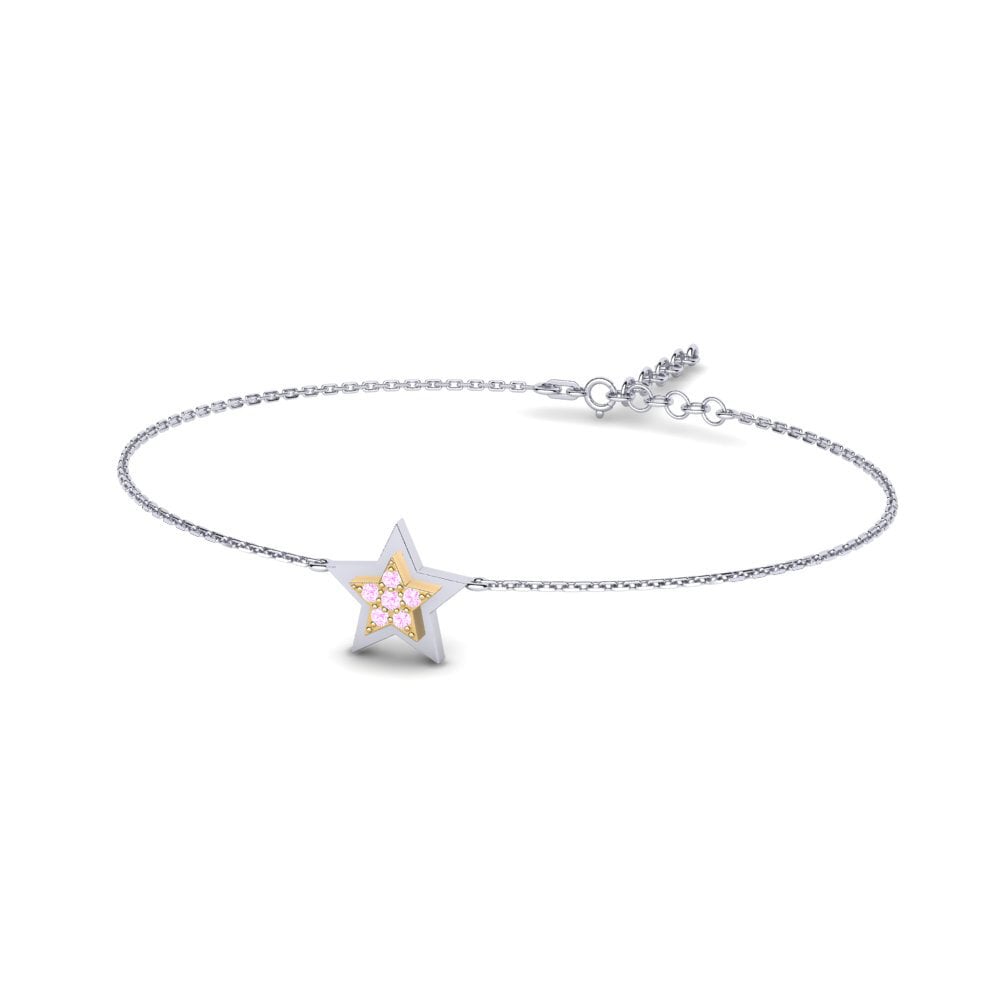 14ct White / Yellow Gold Pink Sapphire Women's Bracelet Pangarap Mother