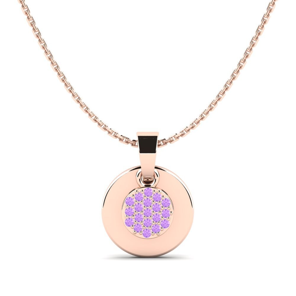 14k Oro Rosa Amatista Colgante Satuta Daughter