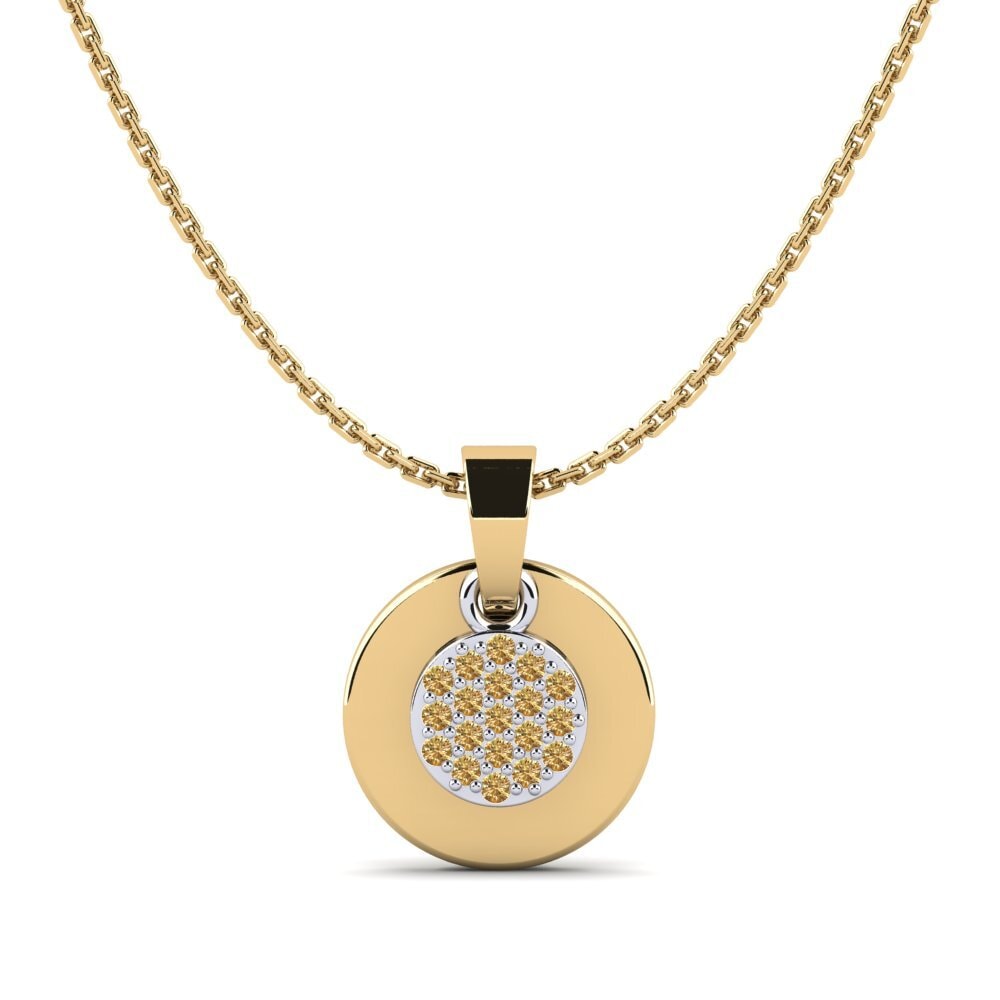 14ct Yellow / White Gold Brown Diamond Pendant Satuta Daughter
