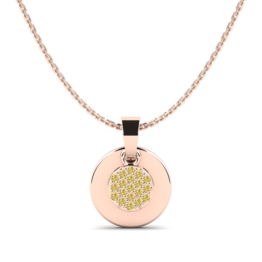 14k Oro Rosa Diamante Amarillo Colgante Satuta Daughter