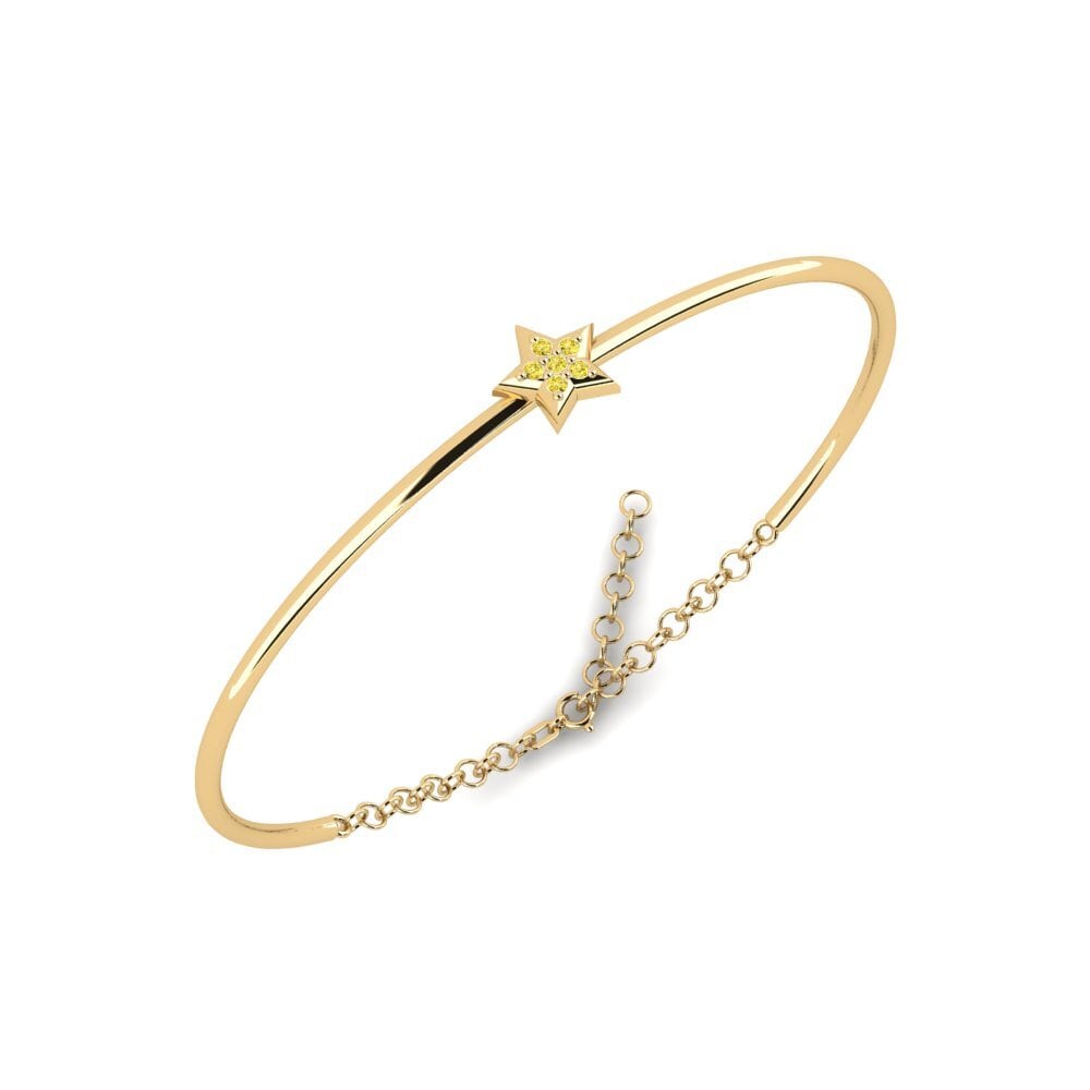 14ct Yellow Gold Yellow Sapphire Bangle Vreugdent Daughter