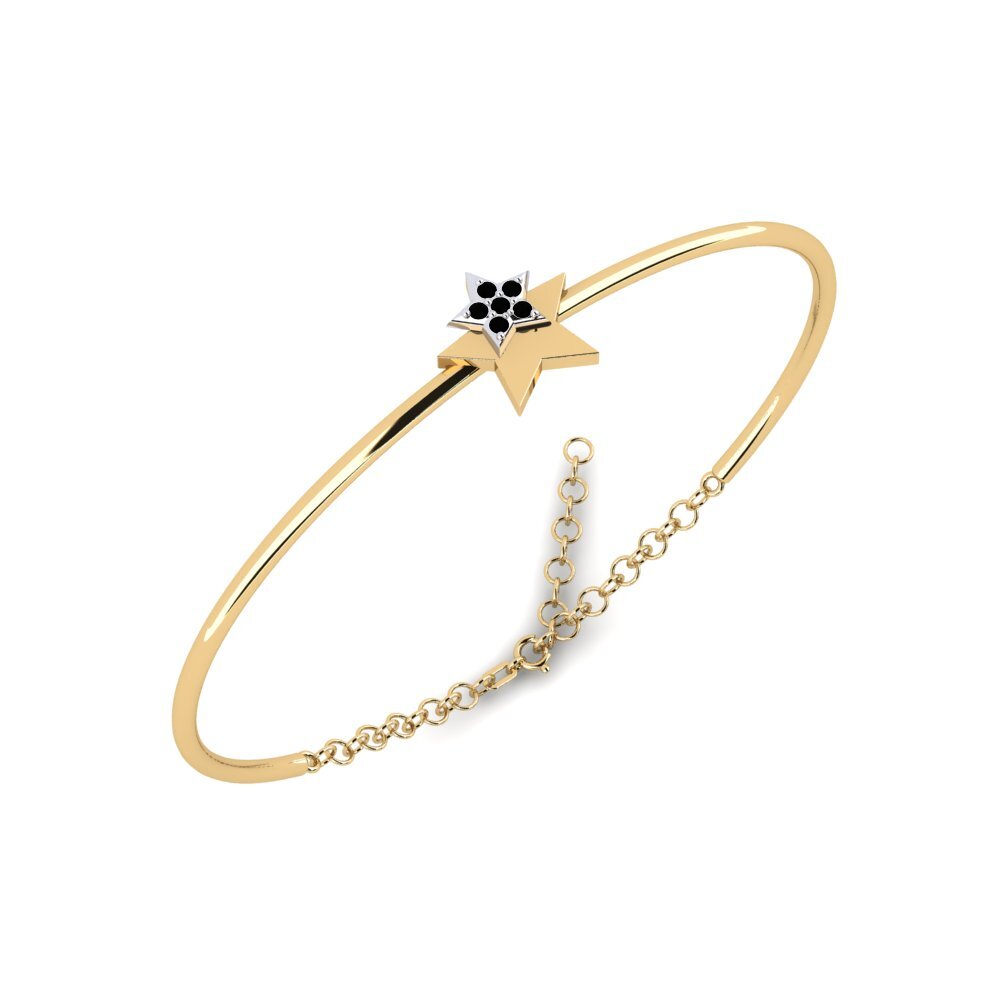 14ct Yellow / White Gold Black Diamond Women's Bangle Vreugdent Mother