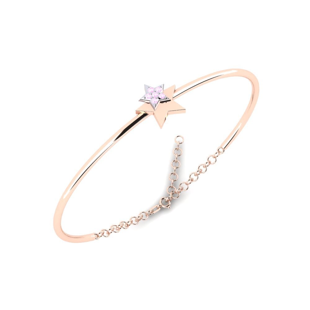 14ct Rose / White Gold Pink Sapphire Women's Bangle Vreugdent Mother