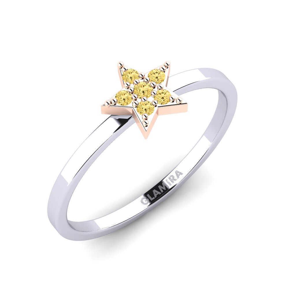 14ct White / Rose Gold Yellow Diamond Ring Ylber Daughter