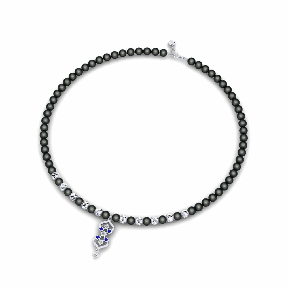 Vàng Trắng 9K Đá Zirconia Dây chuyền nữ Galitiona