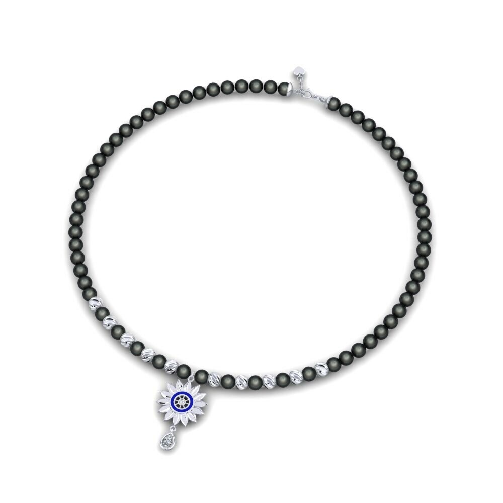 Vàng Trắng 9K Đá Zirconia Dây chuyền nữ Hinfic