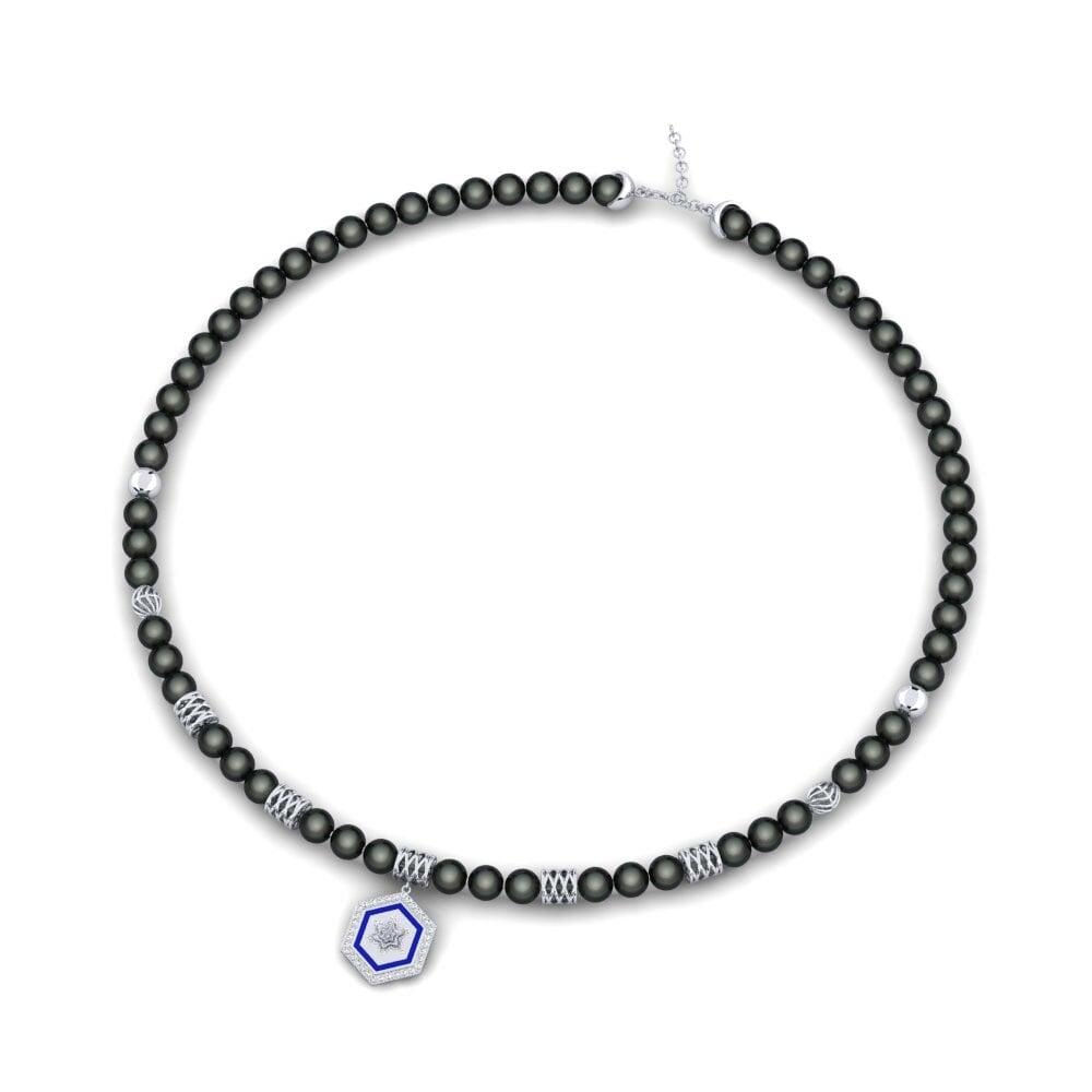 Vàng Trắng 9K Đá Zirconia Dây chuyền nữ Leher