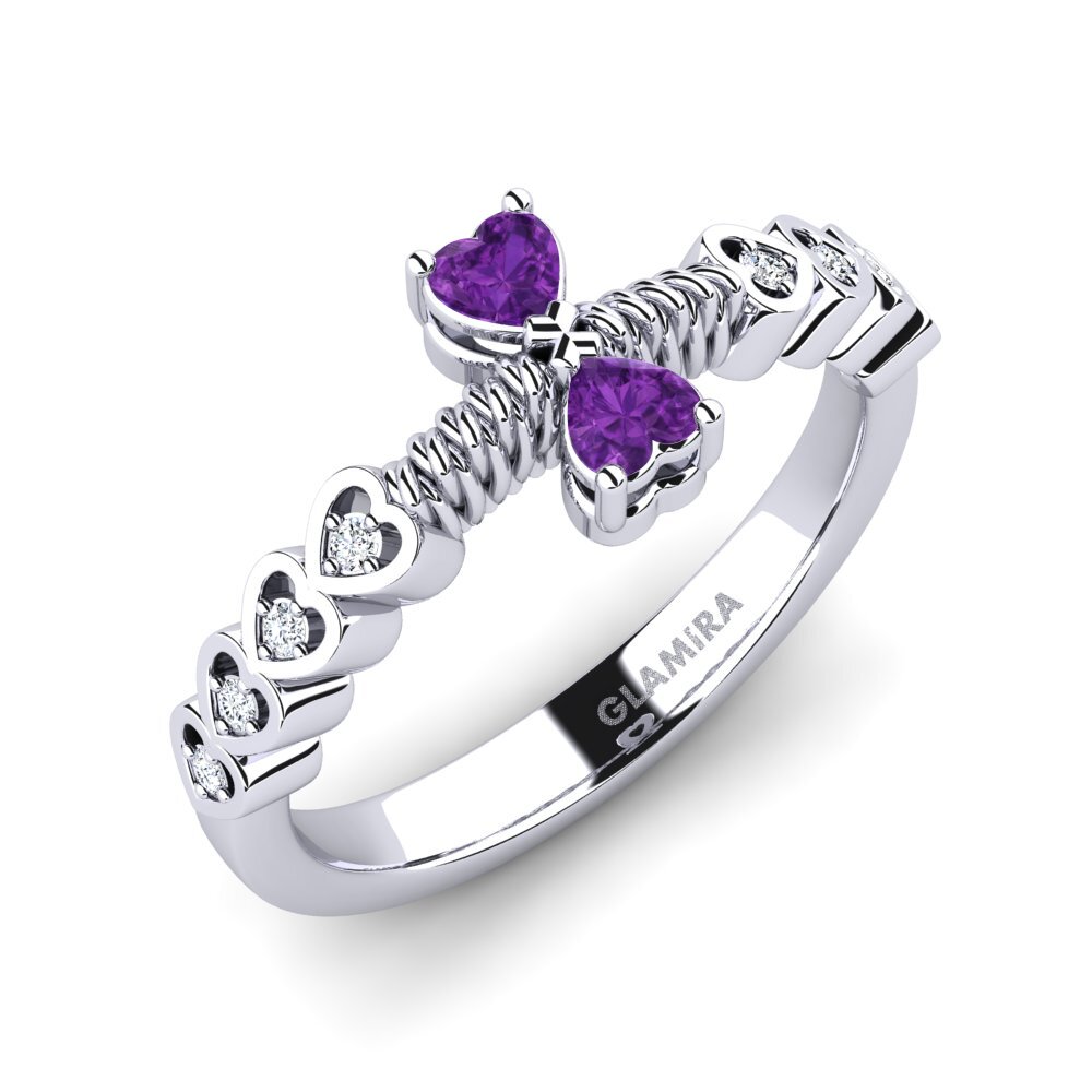 Heart Amethyst Women's Promise Ring Nodeles