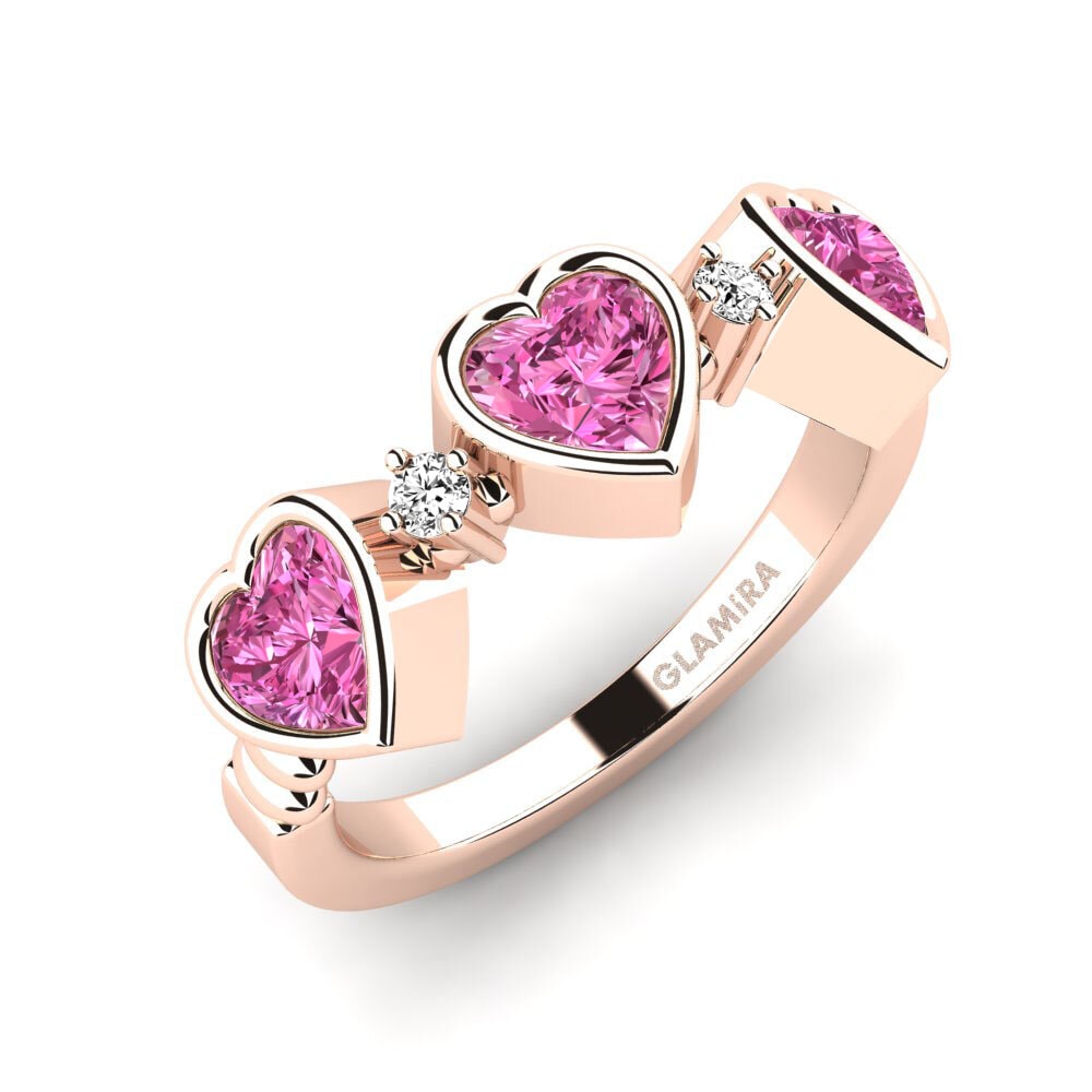 Rotgold 750 Rosa Topas Damen versprechensring Osedr