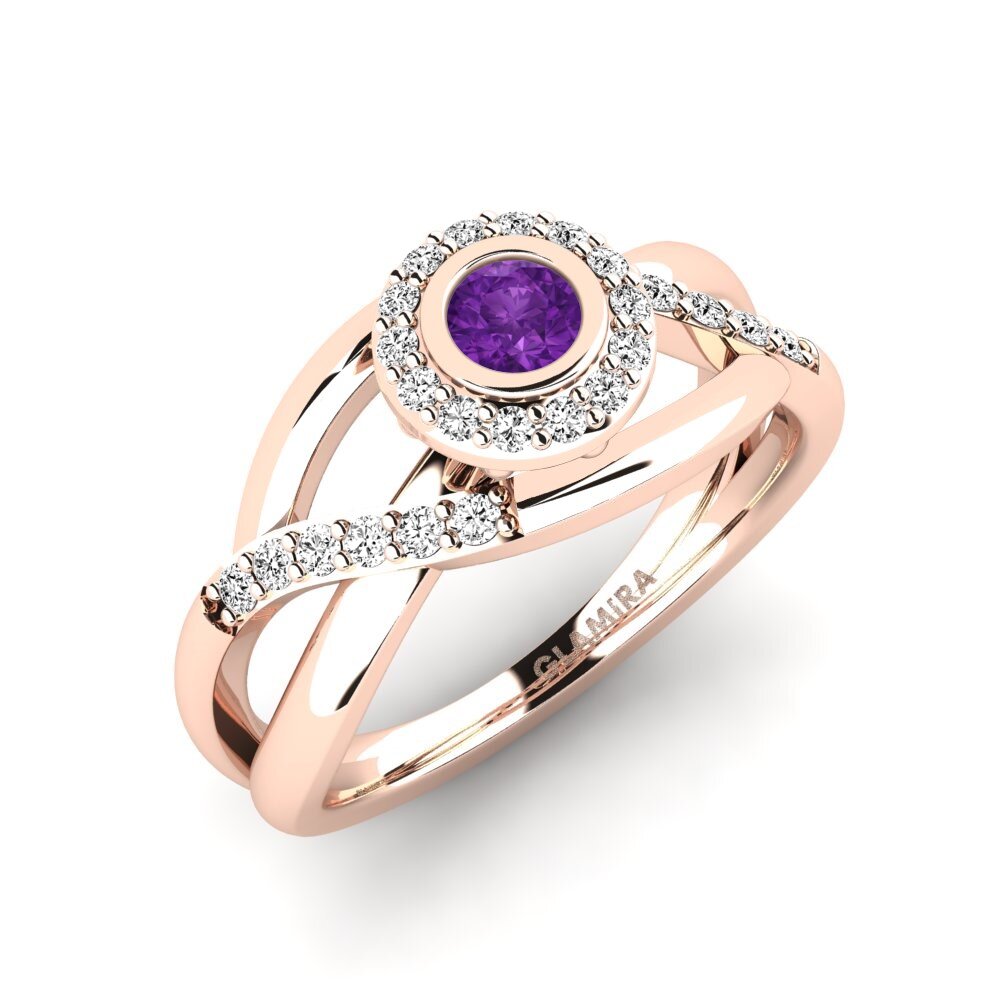 Oro Rosso 585 Ametista Anello promessa donna Rigean