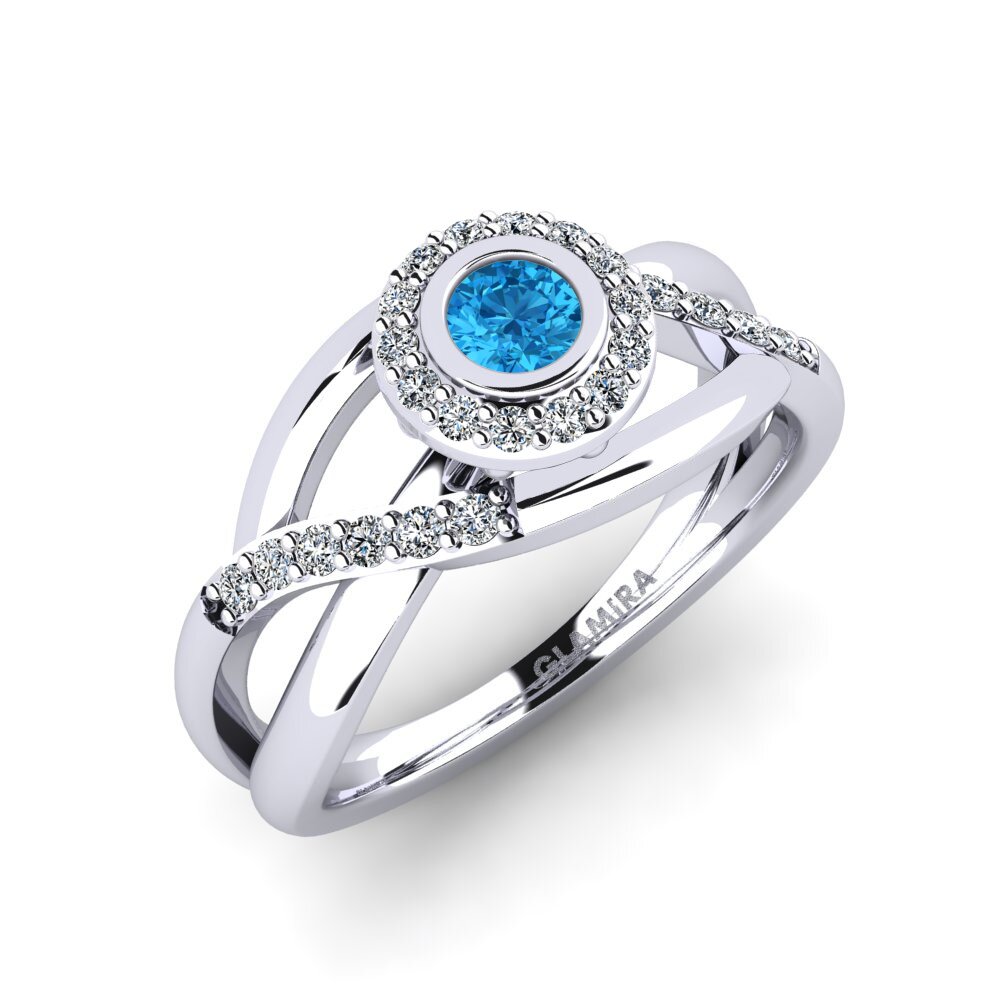Round Blue Topaz Women's Promise Ring Rigean