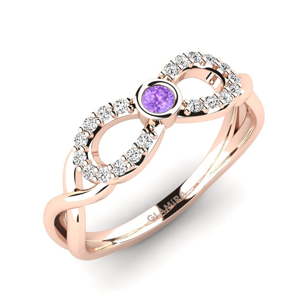 Oro Rosso 585 Ametista Anello promessa donna Rigeo