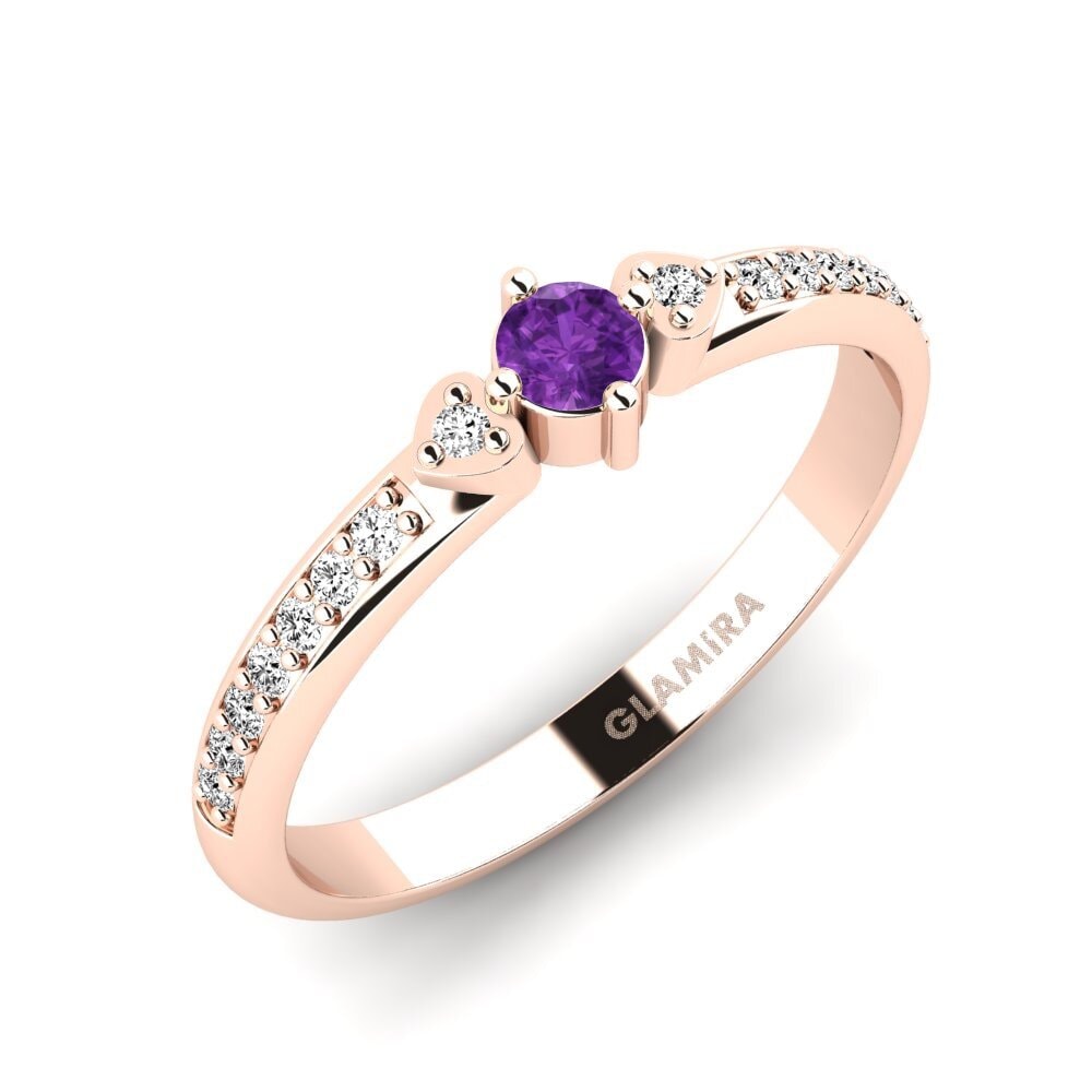 Oro Rosso 585 Ametista Anello promessa donna Samingi
