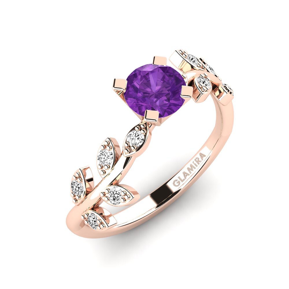 Oro Rosso 585 Ametista Anello promessa donna Snep