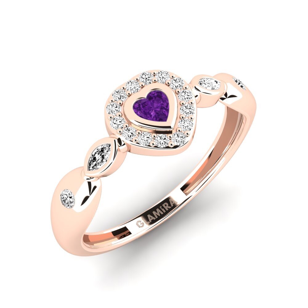 Oro Rosso 585 Ametista Anello promessa donna Stota