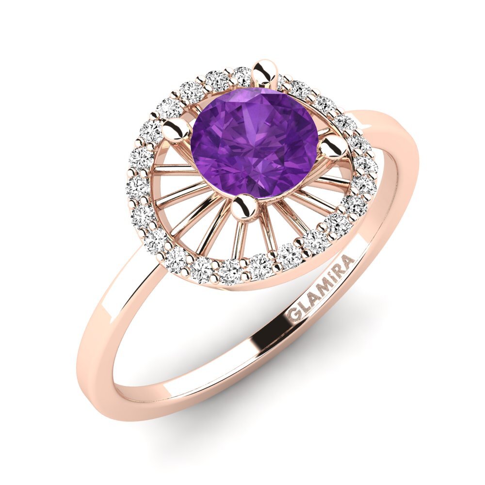 Oro Rosso 585 Ametista Anello promessa donna Swangy