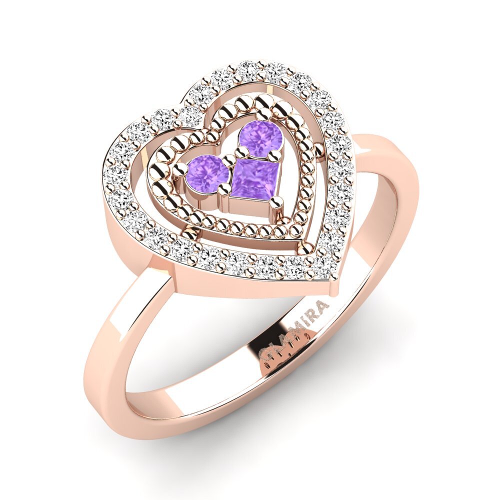 Oro Rosso 585 Ametista Anello promessa donna Tamant