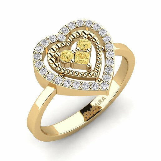 Anillo Tamant Oro Amarillo 585 & Diamante Amarillo & Diamante
