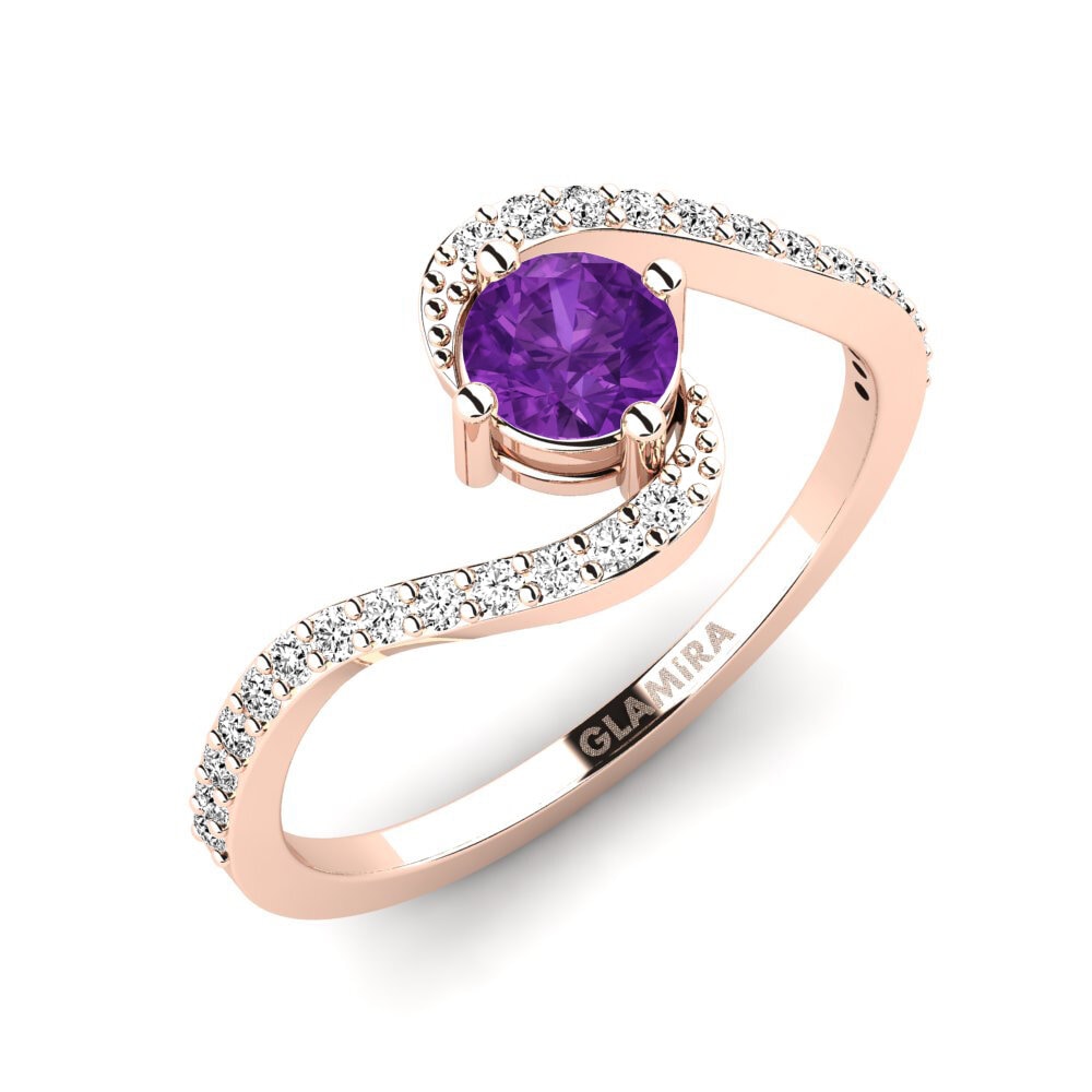 Oro Rosso 585 Ametista Anello promessa donna Urengan