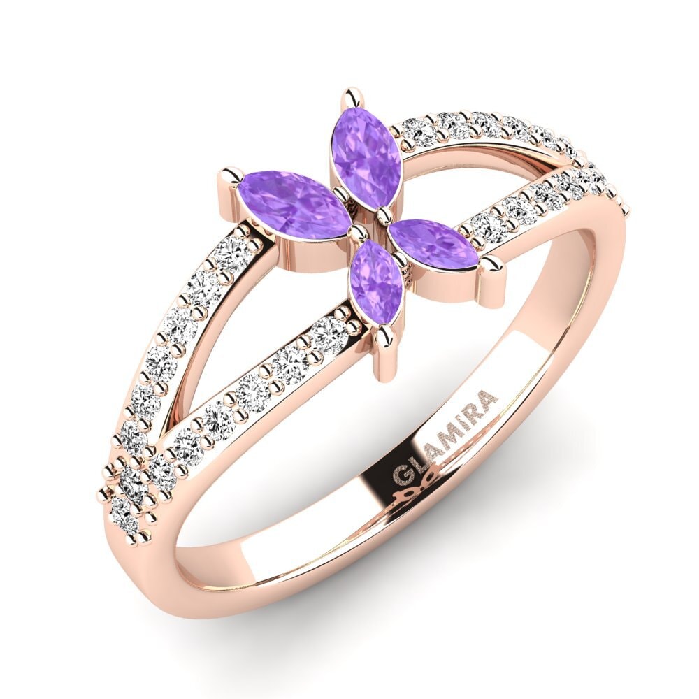 Oro Rosso 585 Ametista Anello promessa donna Vomar